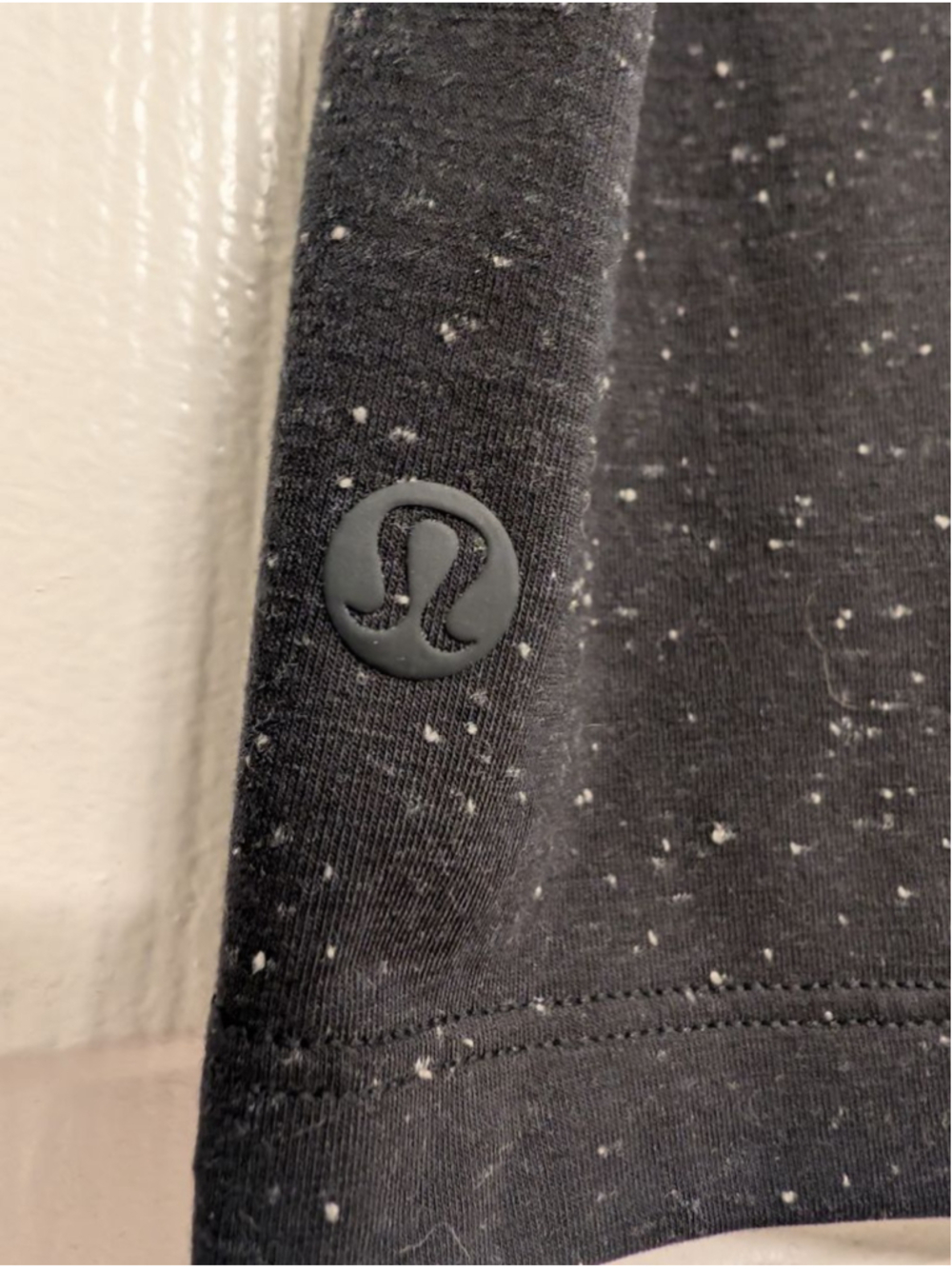 Lululemon Black White Speckled Athletic M All Yours Short Sleeve Tee Shirt - Picture 2 of 7